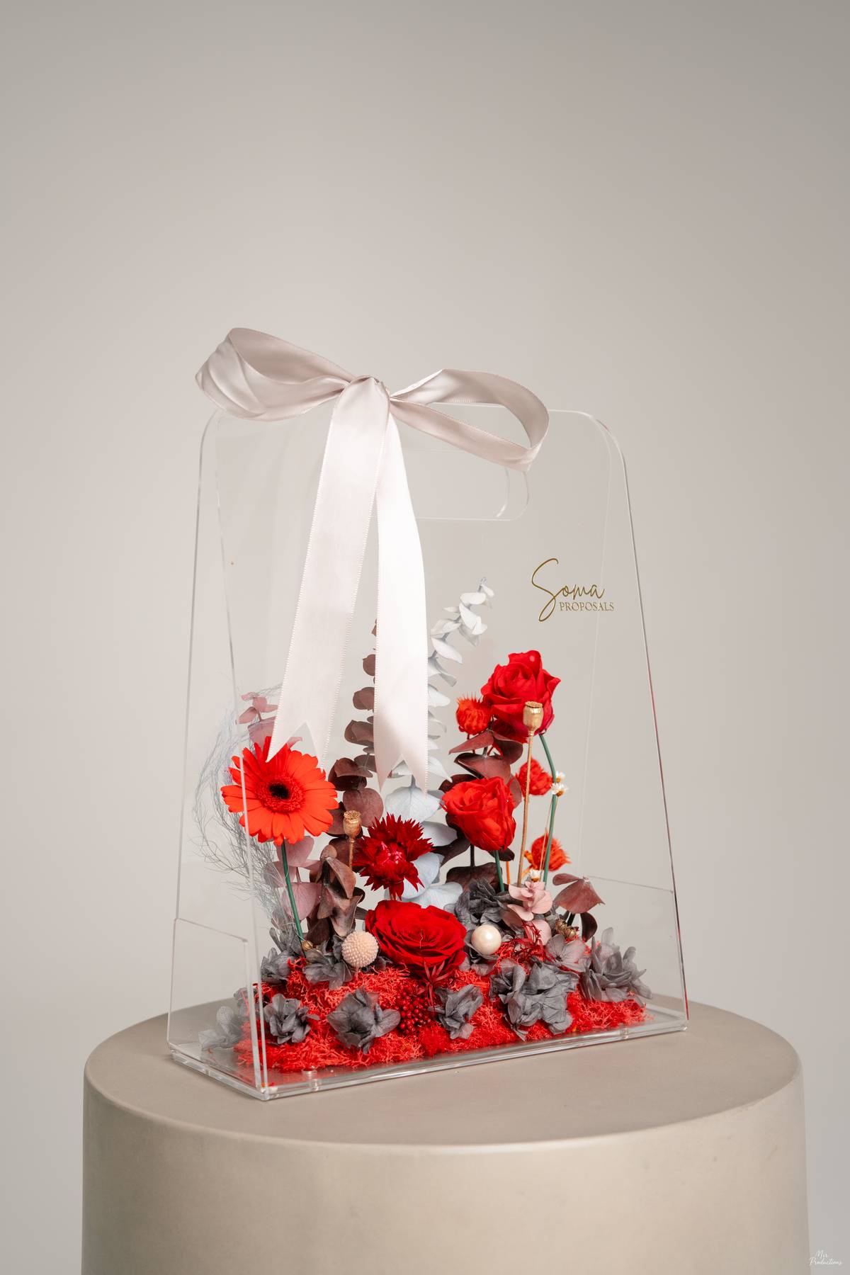 Acrylic Handheld Florals - Red